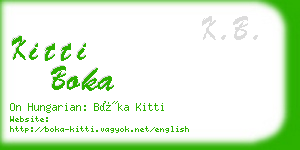 kitti boka business card